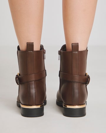 Heavenly Soles Indi Ankle Boots With Buckle Strap - Extra Wide Fit (EEE)