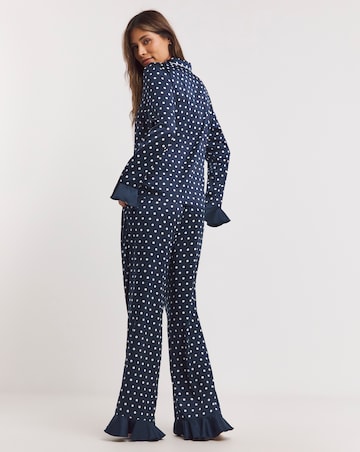 Chelsea Peers Woven Satin Polka Dot Print Pyjama Set