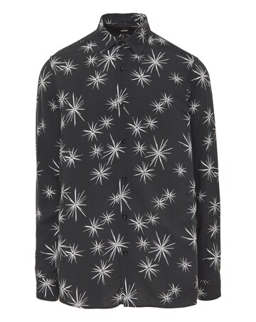 Long Sleeve Fireworks Print Shirt