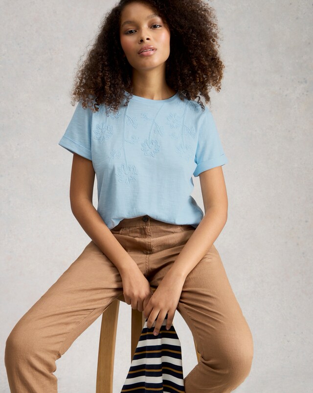 White Stuff Gina Embroidered Crew Neck T-Shirt