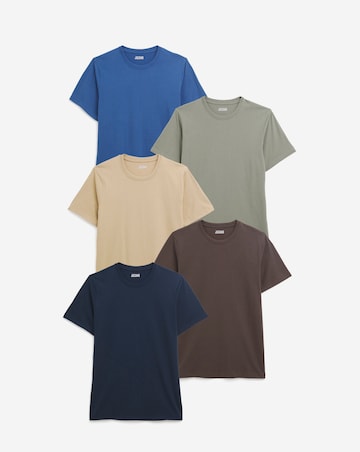 5 Pk Pure Cotton Crew T-Shirts Long