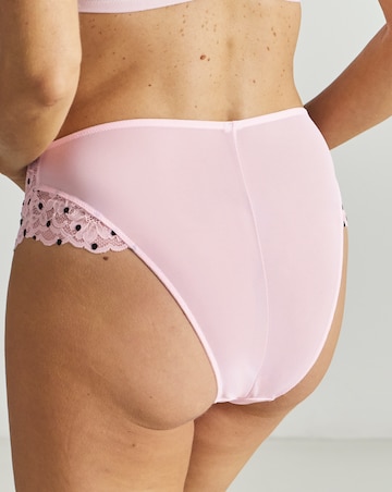 Ann Summers Sexy Lace Planet Flocked High Waist Brazilian Pink