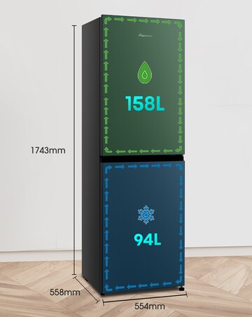 Fridgemaster MC55240EB 174cm 50/50 Fridge Freezer Black