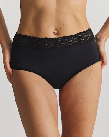 Pretty Secrets (4 Pack) Lace Top Cotton Full Fit Brief Knickers