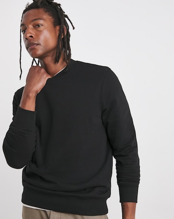 Crew Neck Sweatshirt Long- Black