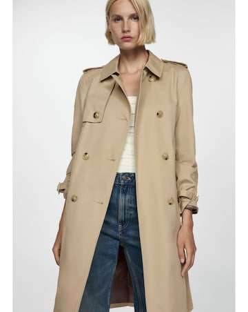 Mango Tie Waist Trench Coat