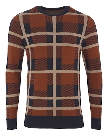 Patchwork Knitted Crew Neck Jumper