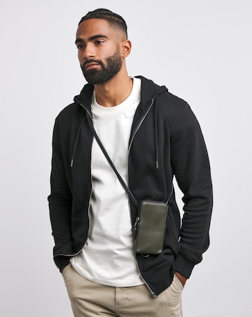 Full Zip Hoodie Extra Long Length- Black