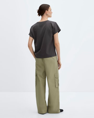 Mango Charcoal Floral Cotton Lotus T-Shirt