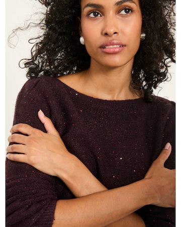 Fatface Jasmine Sparkle Slash Neck Jumper