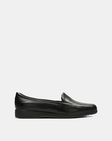 Clarks Black Georgia Shoes -Wide Fit (E)