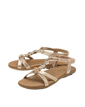 Lotus Bettina Flat Sandals With Gems