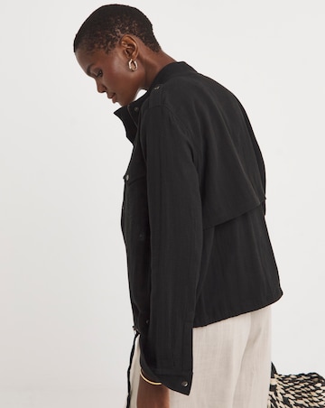 Black Textured Utility Jacket