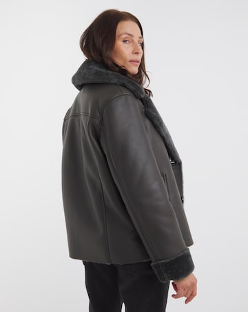 Charcoal Clean Aviator Jacket