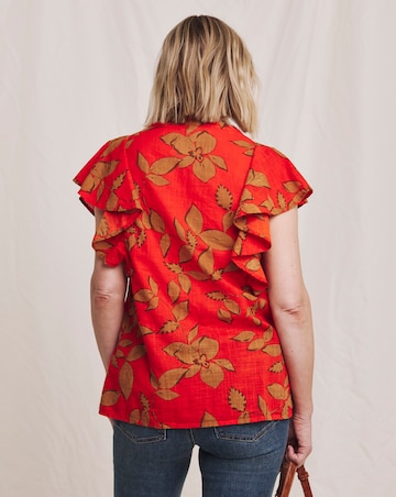 Julipa Flutter Sleeve Pintuck Blouse