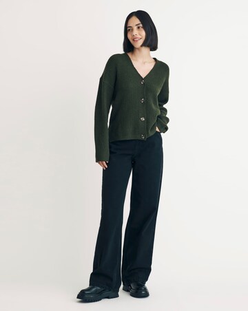 Nobody's Child Khaki Green Boxy Button Cardigan