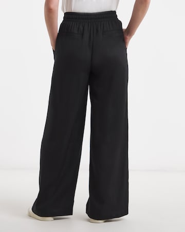 Linen Mix Wide Leg Trousers