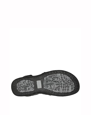 Skechers Black Reggae Slim Sunnyside Strappy Trekker Sandals -Wide Fit (E)