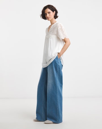 Crinkle Crochet Trim Top