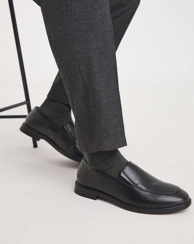 Leather Look Formal Slip On Extra Wide