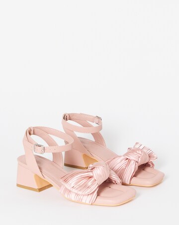 May Side Bow Low Block Heel Sandals - Wide Fit (E)