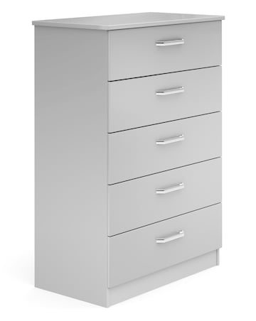 Kendal Ready Assembled High Gloss 5 Drawer Wide Chest