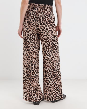 Animal Print Wide Leg Trousers
