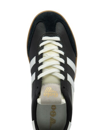 Gola Cyclone Leather Trainers - Black/White/Gum