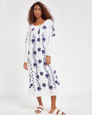 Joanna Hope Embroidered Beach Dress
