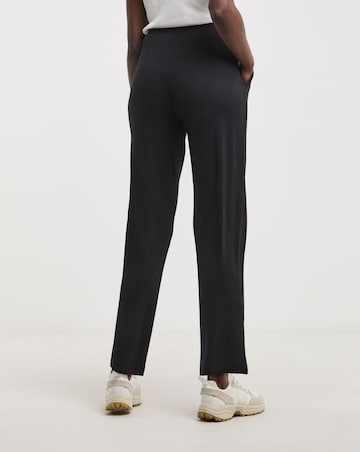Black Jersey Tapered Trousers