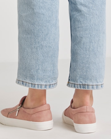 Beatrix Laser Cut Slip on Side Zip Trainer - Extra Wide Fit (EEE)