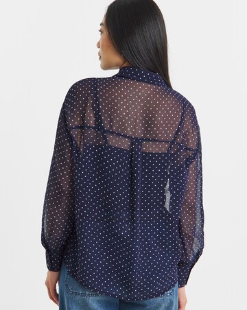 Printed Georgette Pintuck Shirt