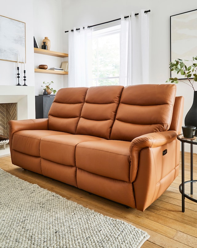 Dunne Faux Leather 3 Seater