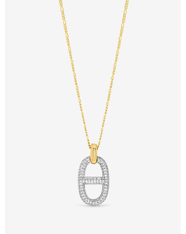Jon Richard 18K Gold Plated Two Tone Pave Link Necklace
