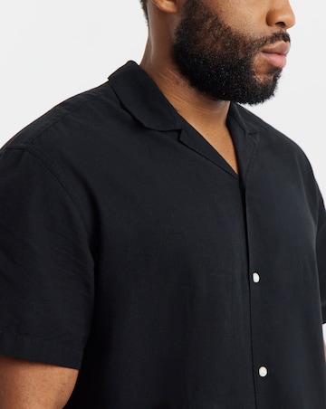 Jack & Jones Breeze Linen Blend Resort Shirt - Black