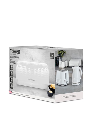 Tower Solitaire Bread Bin-White