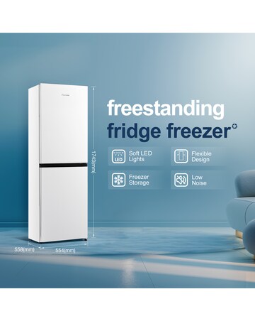 Fridgemaster MC55240E 174cm 50/50 Fridge Freezer White