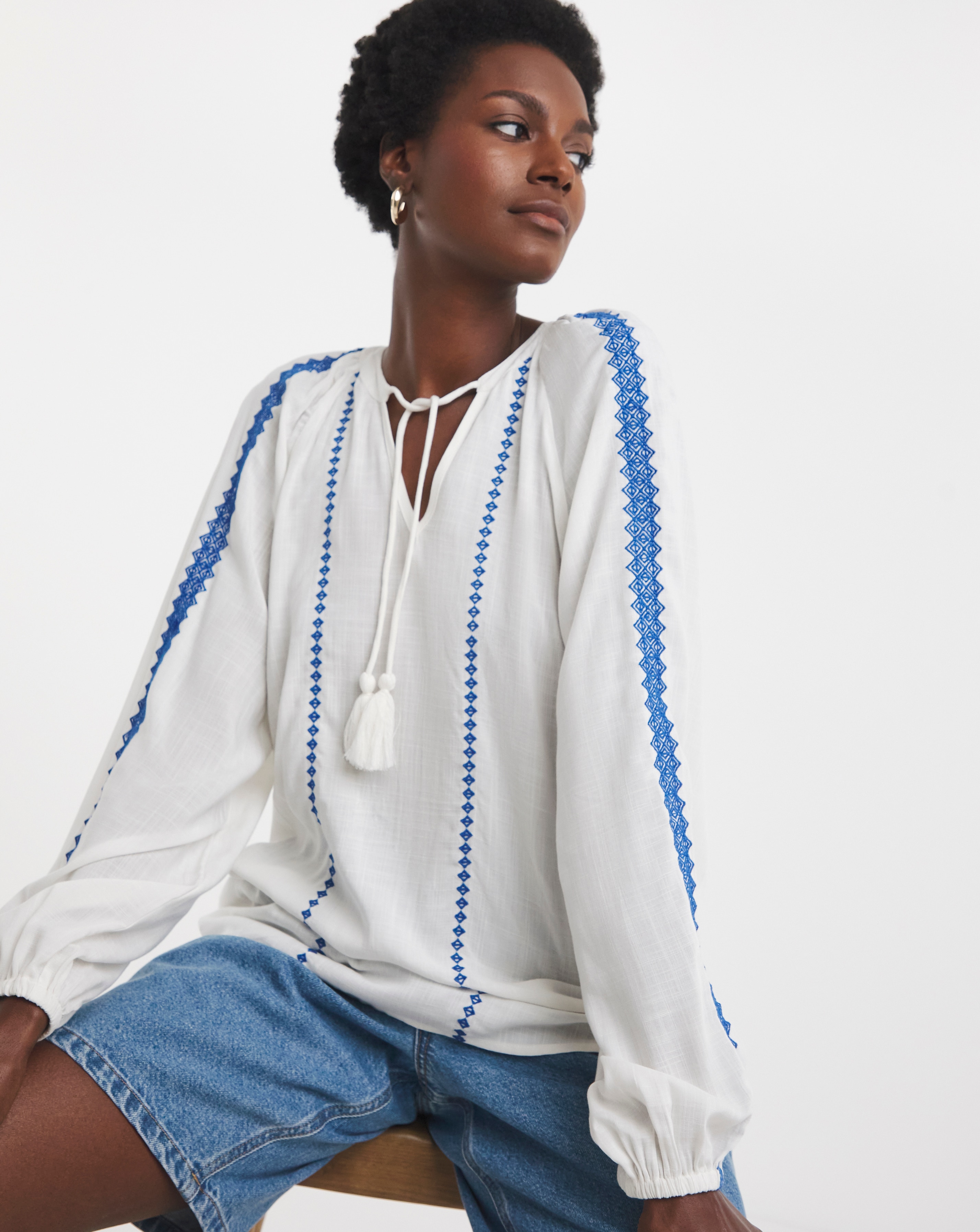Embroidered Long Sleeve Blouse | JD Williams