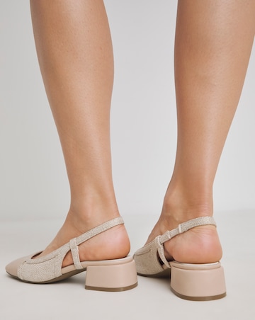 Manila Block Heel Slingback Shoes - Extra Wide Fit (EEE)