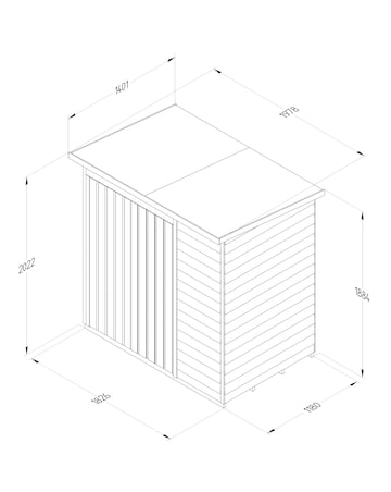 Forest 4LIFE Pent Shed 6x4 - No Windows - Double Door (Home Delivery)