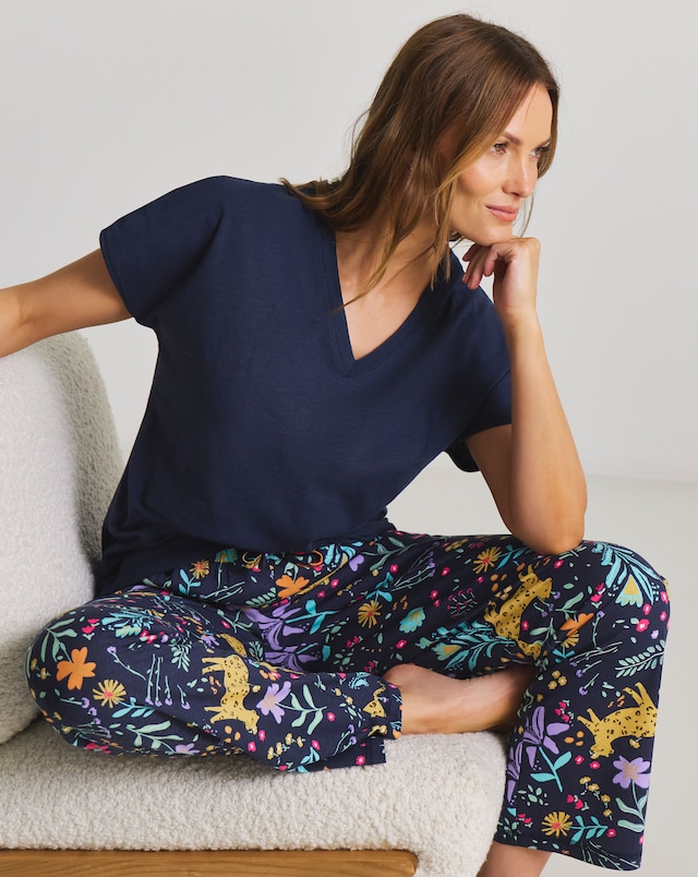 Pretty Secrets Cotton Pyjama Set Animal Print