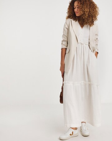 Cheesecloth Smock Dress With Shirred Back