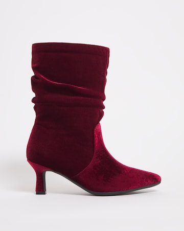 Ruched Kitten Heeled Boots E Fit