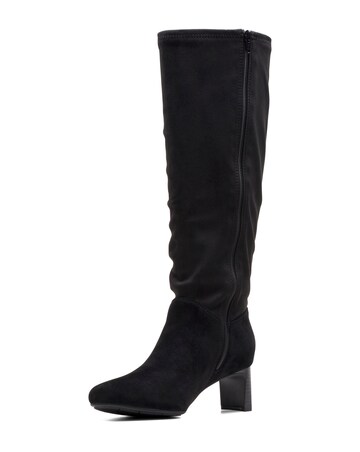 Clarks Kyndall Suede Knee High Heeled Boots Wide E Fit