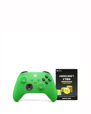 Xbox Green Wireless Controller & Minecoins 1720 Bundle