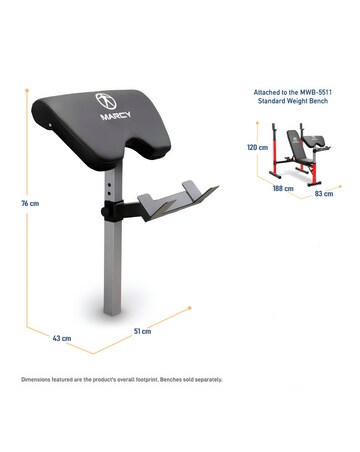 Marcy ACC8215AC Bench Arm Curl with Bar Catch