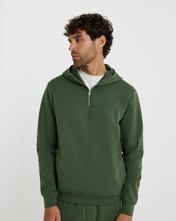 Folio Interlock 1/4 Zip Hoodie-Khaki