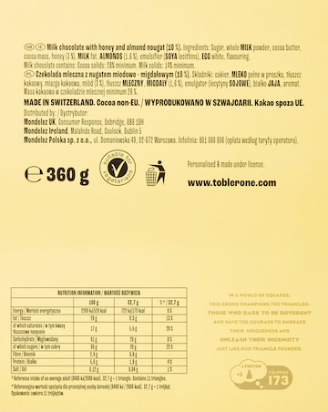 Toblerone Chocolate Happy Birthday Bar - 360g