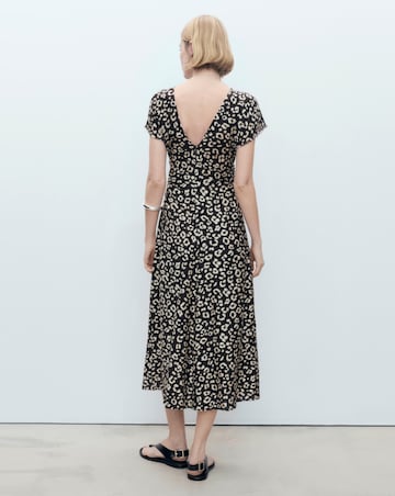Mango Leopard-Print Dress with Frayed Ends