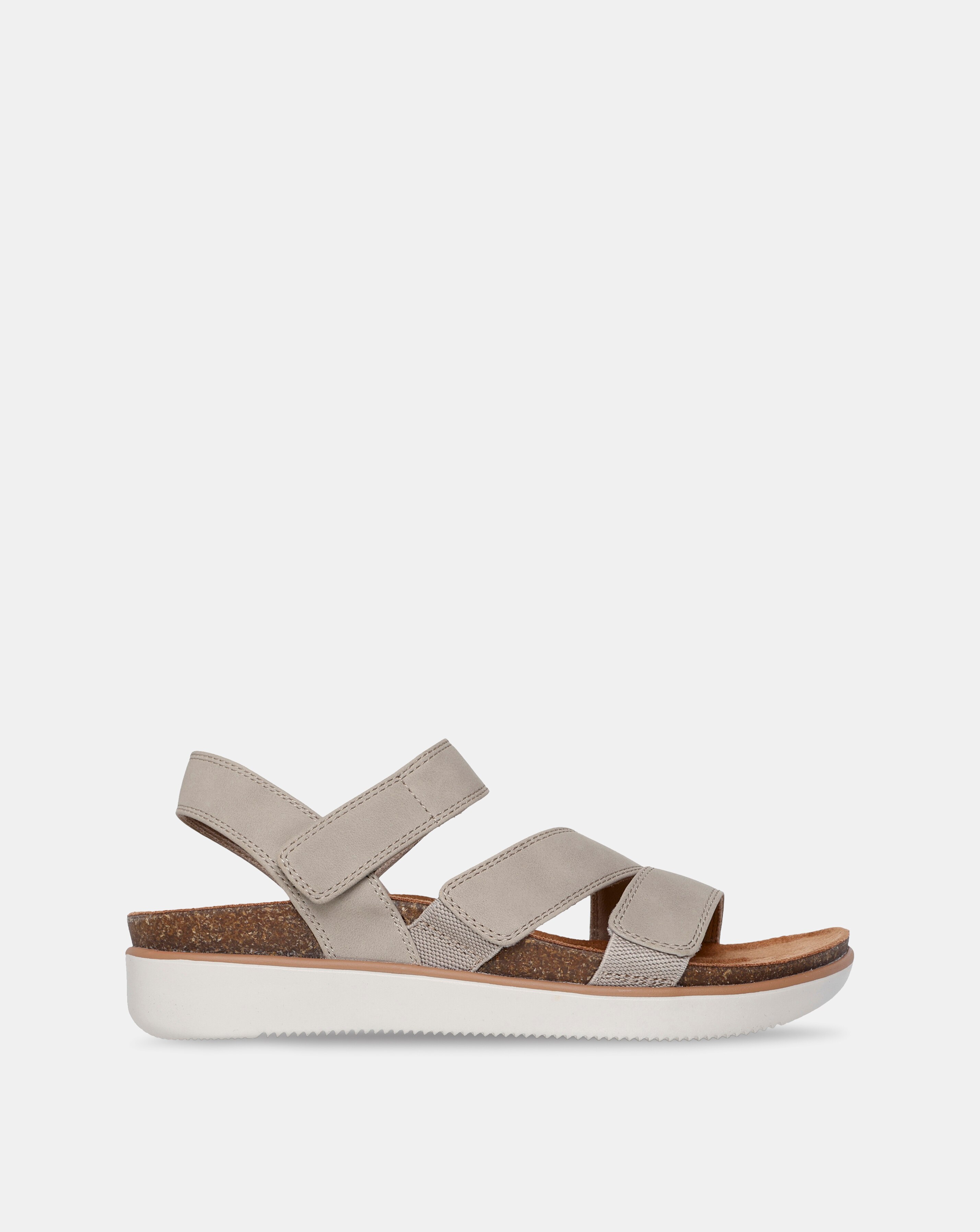Skechers Lifted Comfort Taupe Duraleather Sandals - Standard Fit (D)